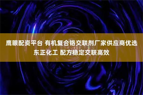 鹰眼配资平台 有机复合铬交联剂厂家供应商优选东正化工 配方稳定交联高效
